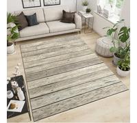 FACADUP Petit tapis rétro en bois - Imprimé grain de campagne - Lavable en machine - Avec envers antidérapant - Pour studio et décoration d'intérieur - 100 x 140 cm