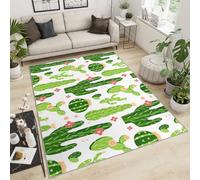 FACADUP Tapis à poils courts pour chambre à coucher, motif cactus du sud-ouest du désert, lavable en machine avec envers antidérapant pour studio et décoration d'intérieur - 100 x 140 cm