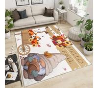 FACADUP Tapis à poils courts pour chambre à coucher, style vintage, rural, campagne rurale, moisson, lavable en machine, avec envers antidérapant, pour studio et décoration d'intérieur - 100 x 140 cm