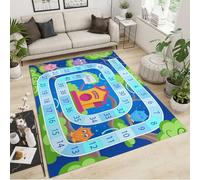 FACADUP Tapis de chevet à poils courts pour enfants - 100 x 140 cm - Motif dessin animé - Jeu de chiffres - Éducation mathématiques - Lavable en machine - Avec envers antidérapant - Pour studio et