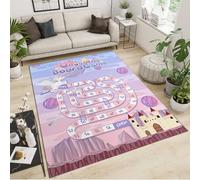 FACADUP Tapis décoratif pour enfants - 150 x 210 cm - Rose - Motif chiffres de dessin animé - Tapis délicat pour l'éducation précoce - Tapis antidérapant et résistant aux taches pour bureau, chambre