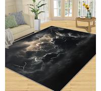 FACADUP Tapis Lightning Bolt - Nuages sombres et éclairs - Pour chambre à coucher - 80 x 150 cm - Merveilles naturelles - Tapis contemporain