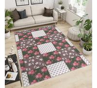 FACADUP Tapis mosaïque vintage pour chambre à coucher, motif campagne rurale, tapis à poils courts avec envers antidérapant, lavable en machine, pour décoration d'intérieur - 140 x 200 cm