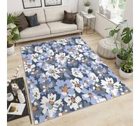 FACADUP Tapis rétro à poils courts pour chambre à coucher, style bohème, rural, campagne, lavable en machine, avec envers antidérapant, pour studio, décoration d'intérieur, 90 x 150 cm