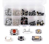 FACAIIO 250pcs 10 Types Tactile Bouton Poussoir Commutateurs pour Electronique pour TV, Caméras, Consoles de Jeux, Imprimantes