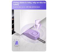 FACAIIO Alarme d'arrêt de porte rechargeable 70 dB avec sensibilité réglable, base en silicone antidérapant, cale de sécurité portable pour voyage et maison