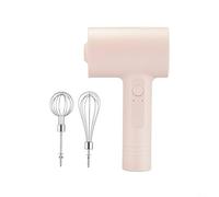 FACAIIO Batteur manuel électrique sans fil rechargeable pour batteur à œufs avec 2 têtes de mélange pour mousser le café, la cuisson et la cuisine, pour cuisine compacte (rose)