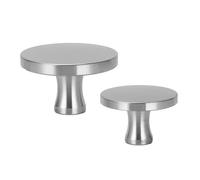 FACAIIO Bouton de couvercle de casserole en acier inoxydable, résistant à la chaleur, batterie de cuisine en fonte émaillée, design ergonomique, argent