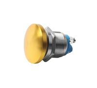 FACAIIO Bouton poussoir à tête champignon 16 mm 1NO Réinitialisation automatique momentanée pour acier inoxydable IP65 250 V 3 A Bornes à vis Noir