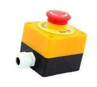 FACAIIO Bouton poussoir E-Stop 10 A LA38, interrupteur de verrouillage de 22 mm avec tête champignon rouge, contrôle de sécurité de la machine 1NC+1NO