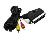 FACAIIO Câble de conversion péritel vers 3 phono AV 21 broches avec interrupteur TV lecteur DVD pour récepteur satellite Noir 1,5 m