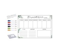 FACAIIO Calendrier en acrylique 30 x 20 cm, tableau de planification mensuel transparent effaçable à sec avec 6 marqueurs pour la maison, le bureau, la salle de classe