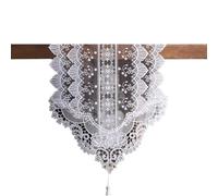 FACAIIO Chemin de table en dentelle blanche élégante de style européen en polyester Décoration de bureau pour salle à manger, bureau, goûter, 35 x 120 cm