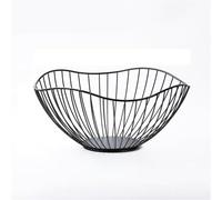 FACAIIO Corbeille à fruits moderne en fer, design creux ventilé pour la maison, les collations, compatible avec le salon, la salle à manger, noir, S