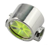 FACAIIO Débitmètre refroidi à l'eau pour systèmes de refroidissement PC, laiton et acrylique avec indicateur vert à 5 turbines, filetage G1/4