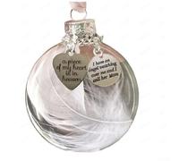 FACAIIO Décoration commémorative de Noël transparente avec pendentif plume et ange | A Piece of My Heart Is in Heaven | pour papa, maman, fils, fille, grand-parent