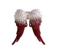 FACAIIO Décoration de sapin de Noël avec trompette pailletée et étoile à cinq branches - Décoration de vacances à suspendre pour la maison, la fête ou la photographie - Pendentif rouge et blanc