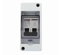 FACAIIO Disjoncteur DC Combiner Boîtier Combiner pour Systèmes Solaires Photovoltaïques, IP65 Boîte de Jonction Étanche avec MCB 2 Pôles, 6A-125A, DC400V DC440V