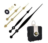 FACAIIO DIY Mouvement d'horloge à quartz à couple élevé pour remplacement avec long axe 28 mm horloges murales 45-50 cm de diamètre, aiguilles et deuxième point, noir/doré