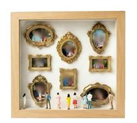 FACAIIO DIY Museum Silhouette Box Shadow Box Kit de 8 cadres pour mini cadres, 10 figurines, anniversaire de mariage, anniversaire, maison, blanc (bois)