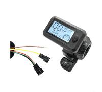 FACAIIO E-for Bike and Scooter Affichage LCD de la vitesse avec accélérateur au pouce, tension réglable 24-72 V, connecteur 6 broches ou 8 broches, boîtier en ABS noir, affiche le niveau de batterie