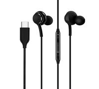 FACAIIO Écouteurs intra-auriculaires filaires USB S23 S22 S21 S20 Caisson de basses Noir