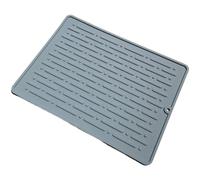 FACAIIO Égouttoir pour évier de cuisine, 30,5 x 20,3 cm, en silicone auto-drainant, avec base antidérapante, réutilisable et enroulable pour un rangement facile, gris