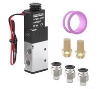 FACAIIO Électrovanne 4V210-08 DC12V 2 positions 5 voies avec filtre, 0-0,8 MPa, systèmes pneumatiques industriels