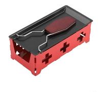 FACAIIO Ensemble de fondue au fromage de camping avec pot de fusion portable en acier au carbone et 3 chauffe-bougies pour pique-nique en plein air et cuisine de table (rouge)