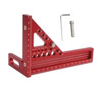 FACAIIO Équerre de charpentier 3D avec traçage de degrés, règle de marquage multi-angles avec 6 trous de 225 à 75, outil de travail du bois en alliage d'aluminium, bricolage et construction