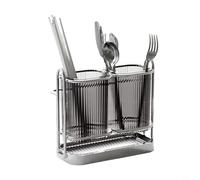 FACAIIO Étagère à baguettes de cuisine pour rangement d'ustensiles, panier égouttoir avec fentes à outils, étagère murale à suspendre - Gris