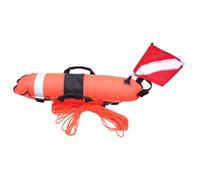 FACAIIO Flotteur de plongée gonflable avec drapeau et corde de 25 m, 83 x 25 x 25 cm - Bouée de sécurité gonflable pour plongée sous-marine, jaune/rouge/rose