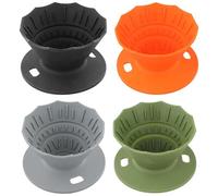 FACAIIO Goutteur à café pliable, portable en silicone avec motif en spirale, 1 à 2 tasses, cône de filtre réutilisable pour voyage, camping, maison, noir