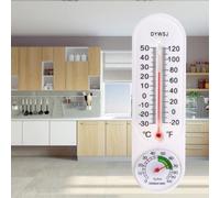 FACAIIO Grand thermomètre mural extérieur et hygromètre pour serre de terrasse, jardin, -30 à 50 °C, moniteur de température et d'humidité, pas besoin de piles
