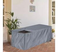 FACAIIO Grande housse imperméable pour boîte de rangement de terrasse | Protection de meubles de terrasse avec boucles coupe-vent pour boîtes en rotin et plastique, gris (L 157,5 x 81,3 x 71,1 cm)