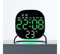 FACAIIO Horloge de bureau LED avec alarme, veilleuse et compte à rebours - Affichage tactile pour la maison et le bureau