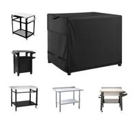 FACAIIO Housse de chariot de préparation imperméable pour table de four à pizza, 210D Oxford avec cordon de serrage réglable, noir