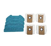 FACAIIO Kit de rechange pour balai à franges et sacs à poussière pour aspirateur robot Redkey R10, lot de 4 en microfibre pour serpillère + 4 sacs filtrants sans obstruction, installation facile avec