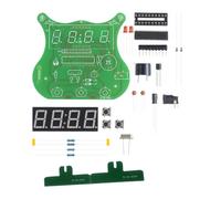 FACAIIO Kit d'horloge à 4 chiffres DIY Electronics, carte PCB 79 x 70 mm avec microcontrôleur STC11F04E, affichage à 4 chiffres, pour cordon d'alimentation CC de 3,5 mm