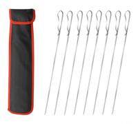 FACAIIO Lot de 10 brochettes à brochettes en acier inoxydable réutilisables pour brochettes plates et réutilisables de 42,2 cm - Outils de barbecue résistants à la rouille - Pour viande, légumes