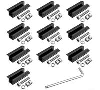 FACAIIO Lot de 10 pinces centrales pour panneau solaire en aluminium avec écrou à fente M8 et clé, pour rails de montage PV, hauteur du cadre de 30 à 42 mm