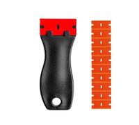 FACAIIO Lot de 10 racloirs à lame en plastique pour enlever peinture, autocollant et vinyle 19 x 39 mm pour lames oranges pour la plupart des racloirs, application de film