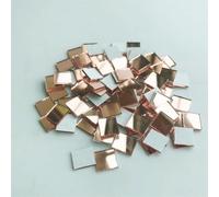 FACAIIO Lot de 100 mini carreaux de mosaïque carrés autocollants en verre véritable pour salle de bain, loisirs créatifs, décoration d'intérieur, 10 x 10 mm, or rose