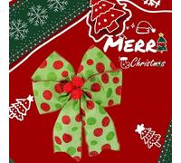 FACAIIO Lot de 12 nœuds décoratifs en polyester pour sapin de Noël, emballage cadeau et décoration de fête - Rouge et vert - 16 x 20 cm