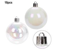 FACAIIO Lot de 18 boules décoratives en plastique transparent irisé de 5 cm pour Halloween, chaudron de sorcière et décoration de sapin de Noël
