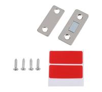 FACAIIO Lot de 2 aimants puissants pour ferme-porte pour portes d'armoire, d'armoire, de tiroir et de placard - 42 mm x 17 mm, métal + aimant, argenté