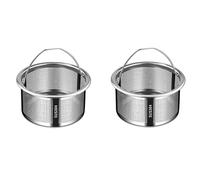 FACAIIO Lot de 2 passoires de cuisine en acier inoxydable, 8,9 cm de rechange avec couvercle bouchon, trous anti-obstruction de 2 mm, passe au lave-vaisselle, acier 304