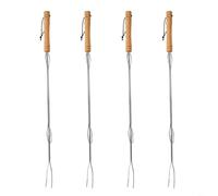 FACAIIO Lot de 4 fourchettes télescopiques pour barbecue, brochettes extensibles en acier inoxydable jusqu'à 76 cm pour guimauves, brochettes, feu de camp, randonnée et grillades en plein air (A)