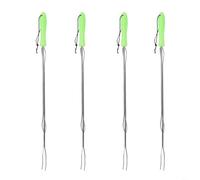 FACAIIO Lot de 4 fourchettes télescopiques pour barbecue, brochettes extensibles en acier inoxydable jusqu'à 76 cm pour guimauves, brochettes, feu de camp, randonnée et grillades en plein air (D)