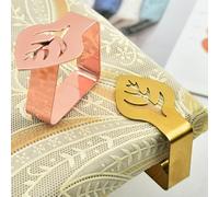 FACAIIO Lot de 4 pinces à nappe en acier inoxydable - Décoration pour supports en forme de feuille - Prise en main sûre - Pour pique-nique, camping, fêtes de jardin - Fermeture coupe-vent - Argenté